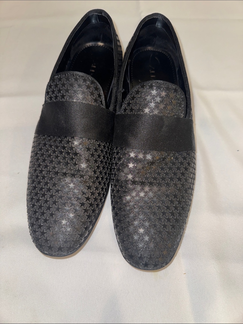 Aldo Black Star-Embossed Slip-On Loafers